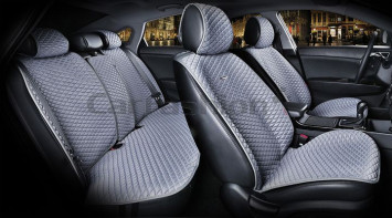 Комплект Накидок «PALERMO PLUS» Серый/Серый (капрон/экокожа)