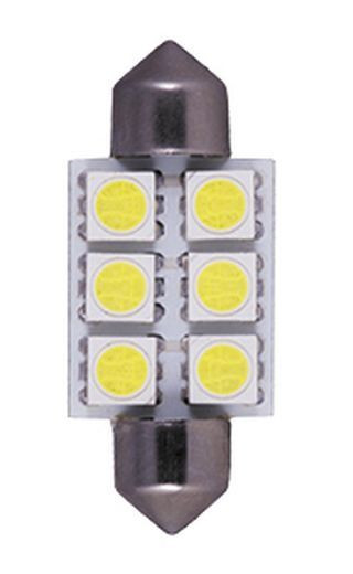 Маяк Cвет-од 12V  T11x31  6 SMD (5050) 10W   S8,5  (уп.10шт)  WHITE