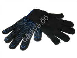 Перчатки х/б  с ПВХ 10 класс 6-нитка чёрные  2шт.