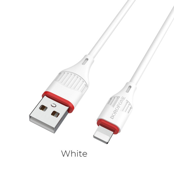 Кабель Borofone  USB - lightning  (1м)  белый BX17
