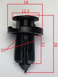 Клипсы  В=28 / Ш=18 мм.  (цена за упак. 10шт.)