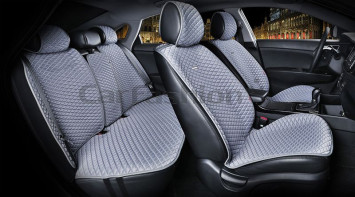 Комплект Накидок «PALERMO PLUS» Серый/Синий (капрон/экокожа)