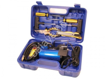 Компрессор АС 635 МА двухпоршневой в КЕЙСЕ усиленный с LED фонарем и набором инструментов