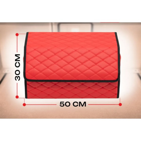 Сумка органайзер в багажник «M» 50х30х30 красный Premium качество