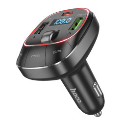 FM - Модулятор  HOCO + 2USB с быстрой зарядкой, PD45W, QC3.0  Bluetooth
