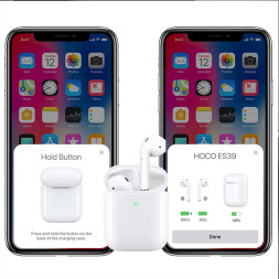 Наушники HOCO ES39 TWS вкладиши, Bluetooth, 350 мАч, белый
