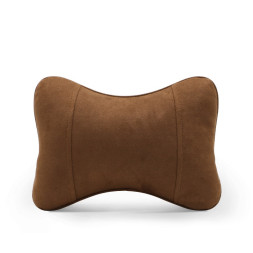 Подголовник-подушка  Carlife &quot;косточка&quot;  алькантара  Коричневый