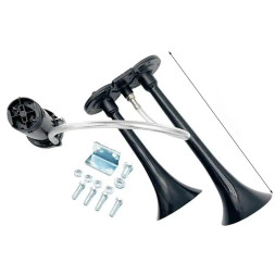 Сигнал возд  BIG BLAST  2 дудки металл 12V 295mm с компрессором, черный