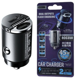АЗУ  REMAX  1USB + 1TYPE-C  QC3.0 (12/24V - PD45W+QC3.0)  черный