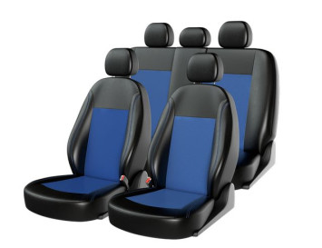 Чехлы  «ATOM LEATHER», черный/синий/синий  (Экокожа)