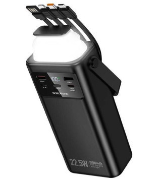 Зарядное устр-во Power Bank Borofon BJ65 быстрая зарядка PD+QC3.0 4 порта 30000mAh + фонарик