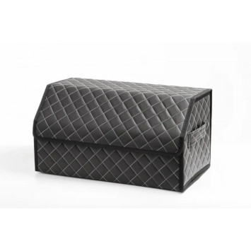 Сумка органайзер в багажник «M» 50х30х30 черный/белый Premium качество