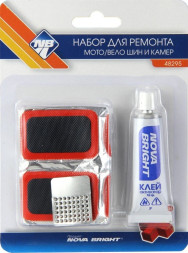Набор резиновых заплаток для ремонта шин "Nova Bright" (6шт х 30*50мм,  клей и рашпиль)