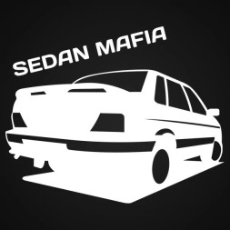Наклейка "Sedan mafia 2110"  15x19см. Белый