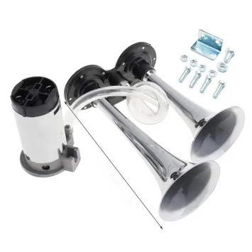 Сигнал возд  BIG BLAST  2 дудки металл 24V 295mm с компрессором, хром
