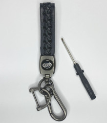 Брелок кожа LUX  AUDI  Черный