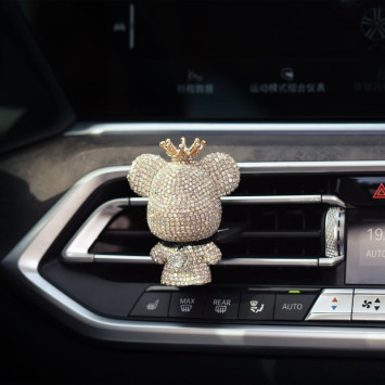 Игрушка на торпедо \&quot;Bearbrick\&quot; медведь, стразы, белый