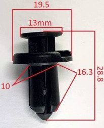 Клипсы  В=28,8 / Ш=19,5 мм.  (цена за упак. 10шт.)
