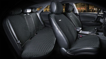 Комплект Накидок «PALERMO PLUS» Чёрный/Зелёный (капрон/экокожа)