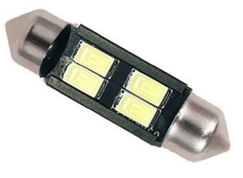 Маяк Cвет-од 12V T11x39 6 SMD (5730) SV8.5/8 SUPER WHITE (бл.2шт)