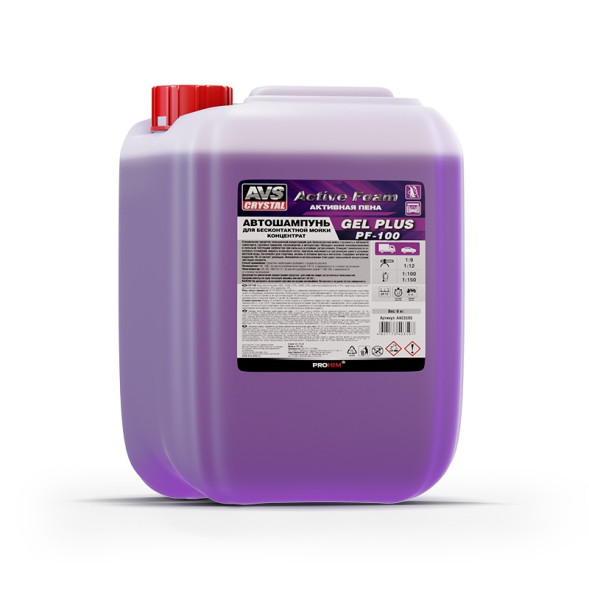 AVS  Автошампунь для б/к мойки AVS &quot;Active Foam&quot; 1:9-12 PF-100 GEL PLUS 6кг.