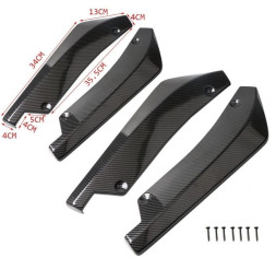 Накладка на бампер  клыки 34x8см  карбон  (2шт)