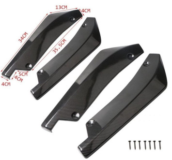 Накладка на бампер  клыки 34x8см  карбон  (2шт)