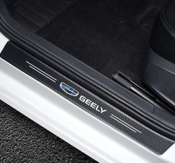 Наклейки защитные на пороги  карбон (60см-2шт; 40см-2шт.)  4шт.  GEELY