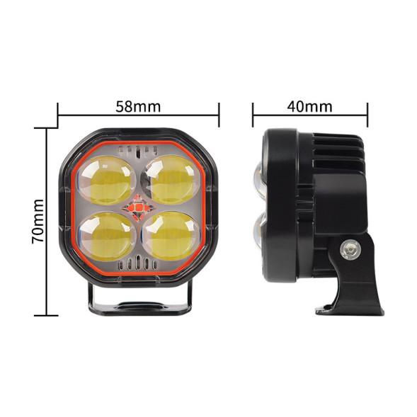 Фара Off Road   SOLAR  ближний свет   4 CREE, 40W, 3500LM, 6000K  (70х58х40мм)  12-24V