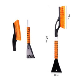 Щётка + скребок для удал. снега и льда "Carlife"  67см, оранжевый