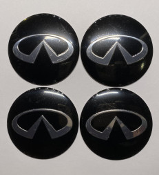 Этикетки на диски (метал)  диам. 56,5мм.  "INFINITY" черный  (4 шт.)