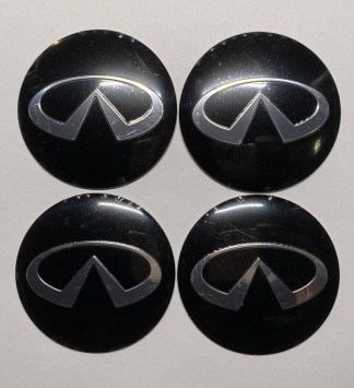 Этикетки на диски (метал)  диам. 56,5мм.  &quot;INFINITY&quot; черный  (4 шт.)