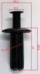 Клипсы  В=28,8 / Ш=20,2 мм.  (цена за упак. 10шт.)