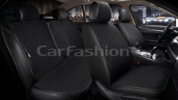 Комплект Накидок   «WINNER»  Чёрный/Чёрный/Чёрный  (твид/экокожа)