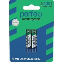 Батарейки   АКБ  Perfeo AAA Ni-Mh ( 400 mAh) цена за 2шт.