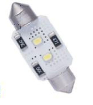 Маяк Cвет-од 12V T11x41 2 SMD (3030) 180* CANBUS (обманка) SUPER WHITE (бл.2шт)