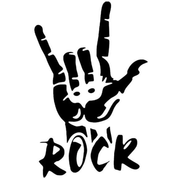 Наклейка  ROCK  15x23см черный