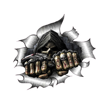 Наклейка &quot;Скелет game over&quot;   (14*13см)