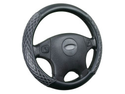 Оплетка на руль   CF  ROMB - М, Чёрный/Серый