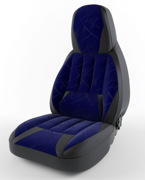 Авточехлы   Lada  Largus  5 мест "PILOT" ФОРСАЖ флок+кож.зам  Синий