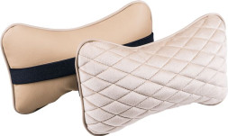 Подголовник-подушка &quot;CITY&quot;  бежевый/бежевый  (экокожа-велюр, ромб)  (компл.2шт)