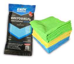 Салфетки из микрофибры в наборе  ( 9 шт-35х35см) DRY MONSTER/TERRY KING (ультразвуковая обрезка)