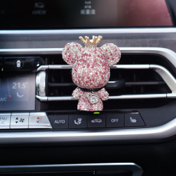 Игрушка на торпедо &quot;Bearbrick&quot; медведь, стразы, розовый