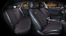 Комплект Накидок  «PALERMO PLUS»  Чёрный/Оранжевый (капрон/экокожа)