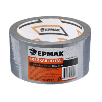 Скотч армированный 48мм х 10м. ЕРМАК, серый