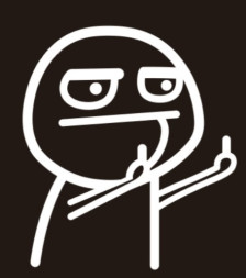 Наклейка "Смайл два пальца"   (14*16см)  Белый