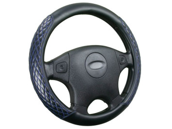 Оплетка на руль   CF  ROMB - М, Чёрный/Синий