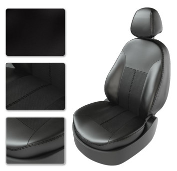 АВТОЧЕХЛЫ Экокожа Renault Arkana с 2019г- черный (Premium)