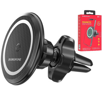 Держатель телефона  Borofone 15w с беспроводной зарядкой Черный BH45