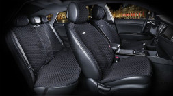 Комплект Накидок  «PALERMO PLUS»  Чёрный/Синий (капрон/экокожа)